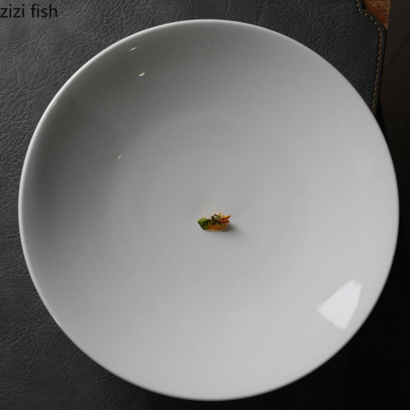 Ceramic Dinner Plate High Feet Refreshment Tray Dim Sum Plates Fruit Plate Salad Bowl Serving Plates Sushi Dish Snack Tray
