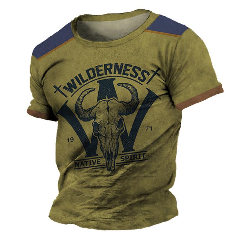 Letní móda Muži Retro Pivní grafická trička Evropa a Amerika Trend Osobnost Vintage Potištěná Trička s kulatým výstřihem Krátký rukáv