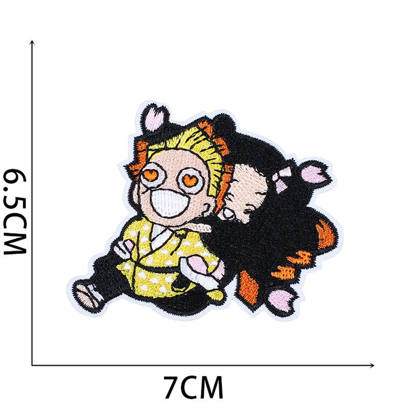 19Pcs/Set Anime Demon Slayer Q-Version Character Embroidery Patch Clothing Decoration