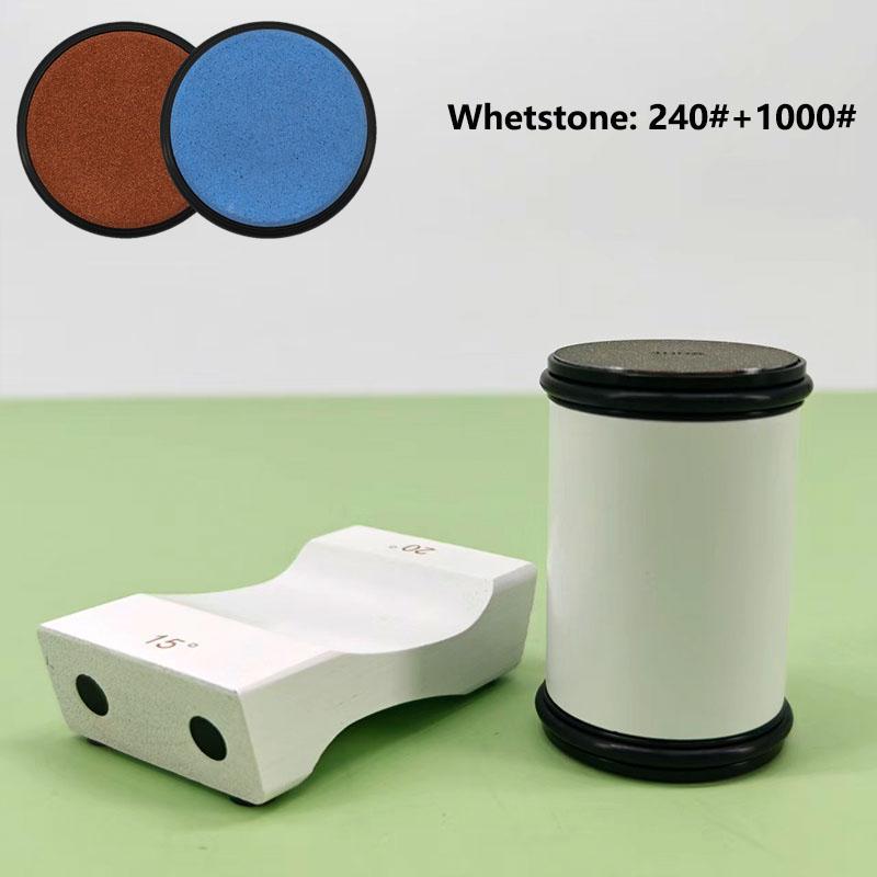 15/20° Two Angles Rolling Blade Sharpener Set Non-slip Base Diamond Grinding Disc Jade Fine Sharpening Kitchen Sharpening System