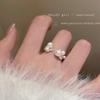 Wind Pearl Zircon Butterfly Ring Female Niche High-end Sense Light Luxury Couple Pair Ring Temperament Open Ring