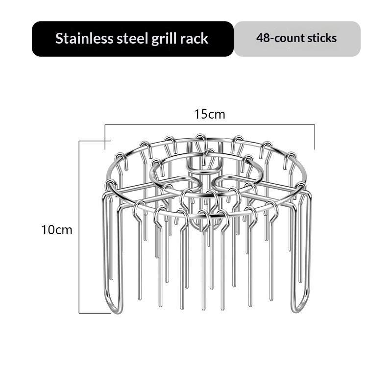 Stainless Steel Vertical Grill Rack Detachable String Grill Vertical Barbecue Skewer Bracket 24/48 Skewer Holder