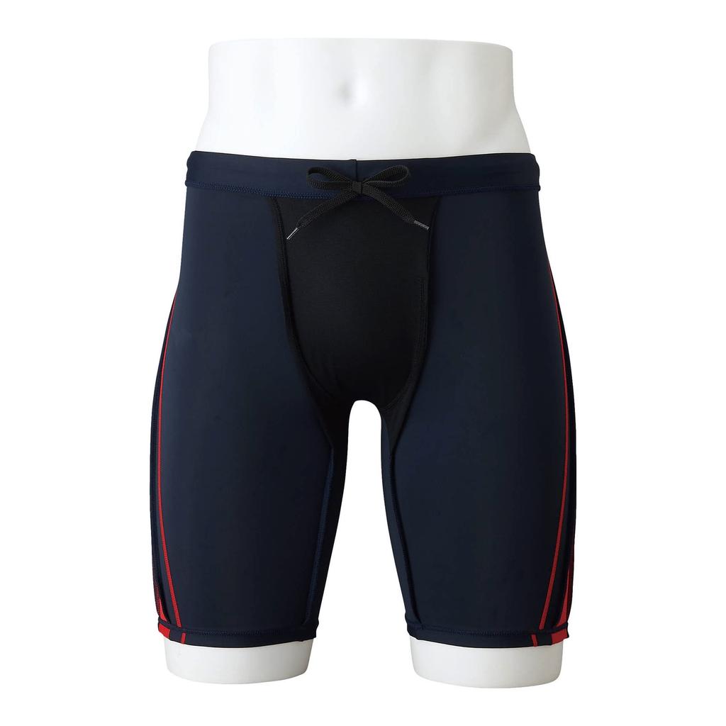 MIZUNO Half Spats 3D for and Gym 86 Size Men's (21cm Inseam, Cups) Swimming, Fitness, Use, N2JB2103, (Navy/Red, S)