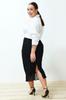 Women's Fashion New Plus Big Size Skirt Black Lace Midi Knitted Skirt