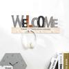 Suporte de Parede Rústico com 4 Ganchos de Metal, Placa de Boas-Vindas Rústica Desgastada para Porta da Frente, Cabide de Madeira Decorativo para Decoração de Casa