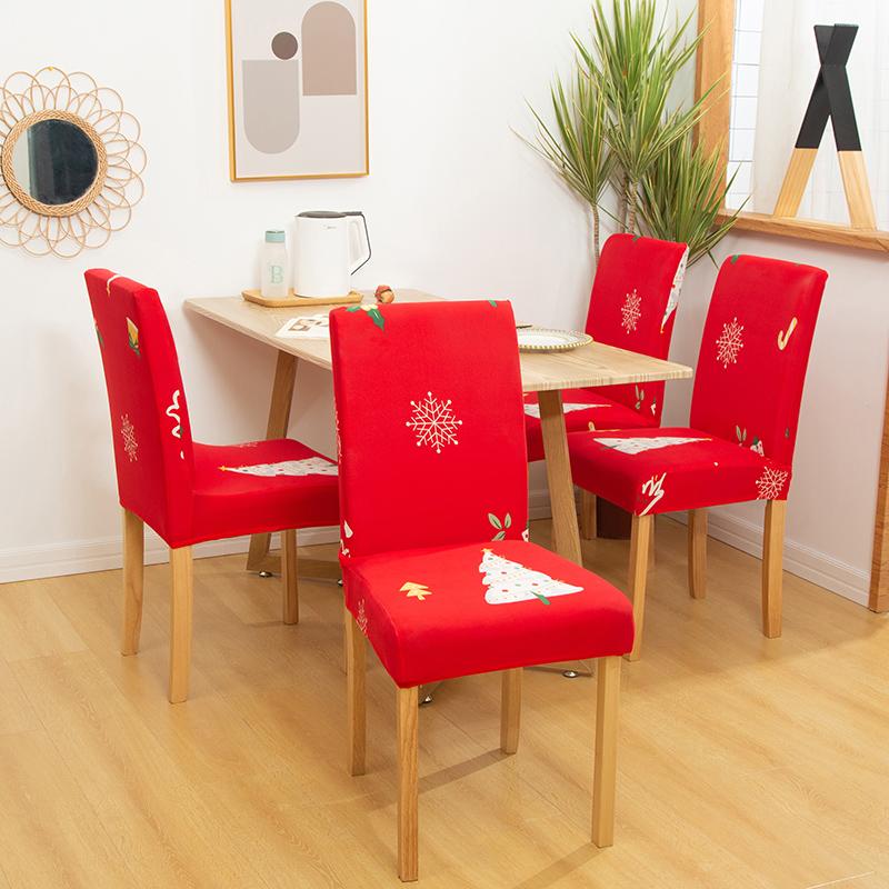 34 Color Christmas Chair Covers Dining Room Stretch Seat Protector Chair Covers for Kitchen Office Hotel Banquet Ceremony Party 2/4/6 Pieces