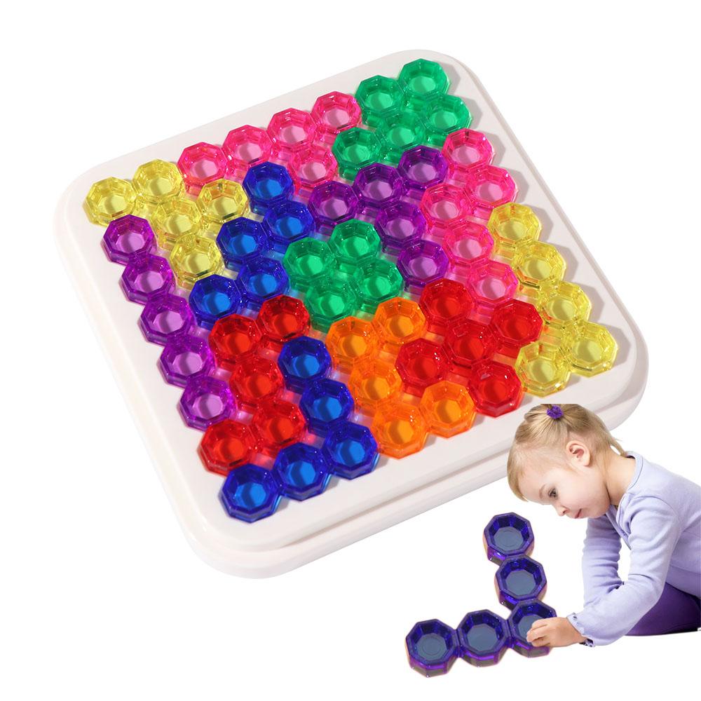Geometric Blocks Sudoku Board Game Plastics Colorful Puzzle Intelligence Toys  Children's Day Gift
