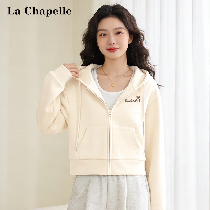 La Chapelle Women s Casual Loose Fit Short Zip Hoodie L