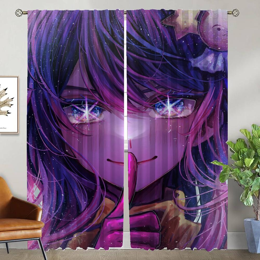 

Oshi No Ko Blackout Curtain for Room 2 Panel Home Interior Curtains Halloween Decoration Shades Tulle for Bedroom Partition W50xH70cmx2pcs-CL