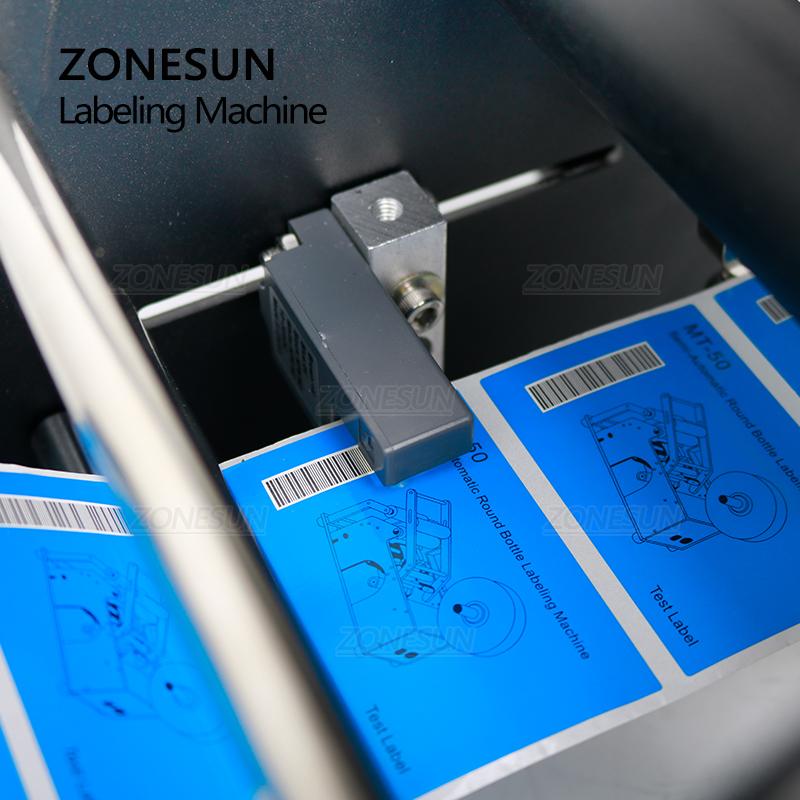 ZONESUN ZS-TB50SM Semi-automatic Glass Jar Labeler Shampoo Juice Plastic Round Bottle Self-adhesive Labeling Machine