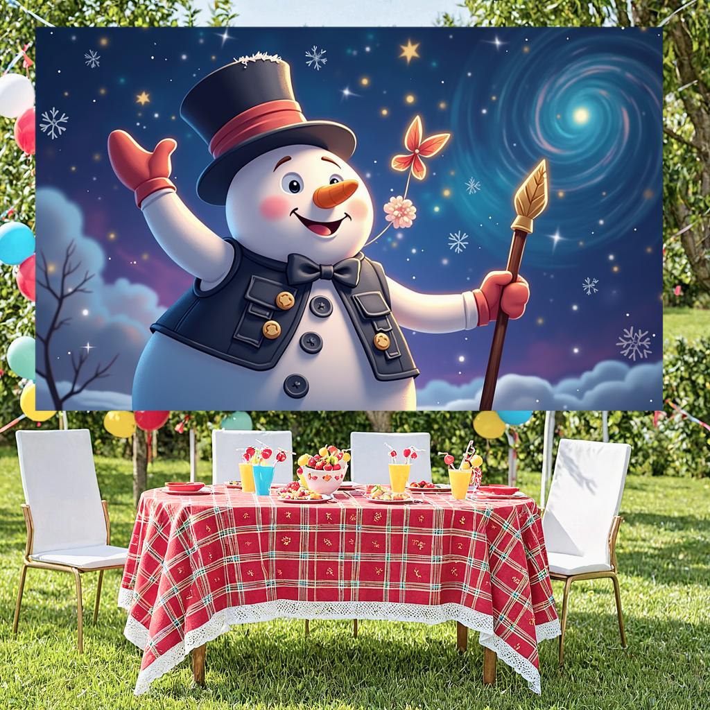Winter Wonderland Backdrop Festive Lights Frosty Scene Banner Festive Background Top Hat Design Winter Display For Winter Xmas