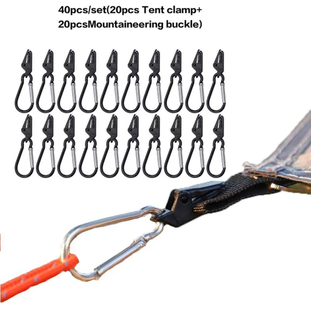 40Pcs Plastic Alligator Tent Clips Anti-Skid Awning Tarpaulin Clips Outdoor Camping