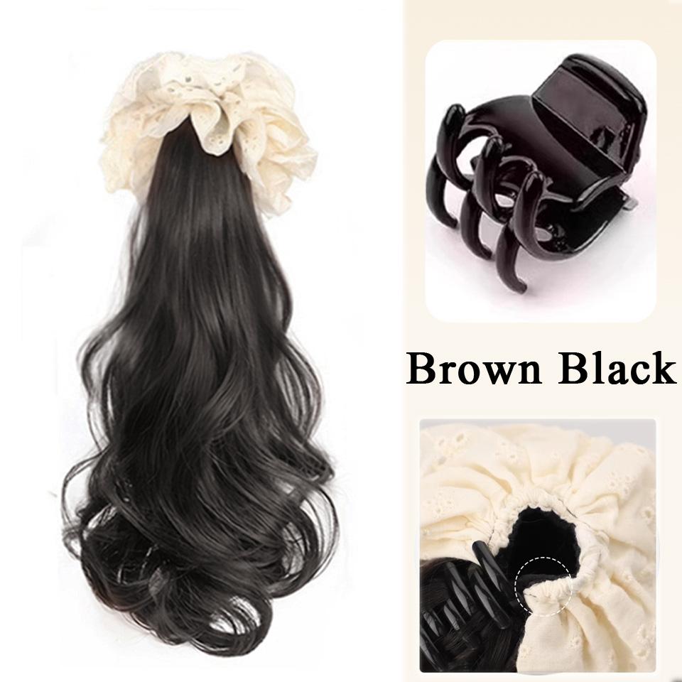 

Заколка с когтями в виде розы в наращивании хвоста Синтетическая заколка с когтями Наращивание волос с конским хвостом Длинные вьющиеся волосы Конский хвост для W