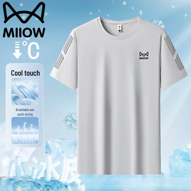 MiiOW Men s Ice Silk Short Sleeve T-Shirt 4XL