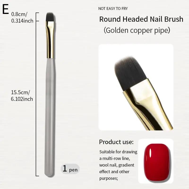1/5/6Pcs Nail Art Brush Checker Nail Drawing Painting Line Brush Nail Art Tool Acrylic Painting Brushes DIY Design Manicure Tool