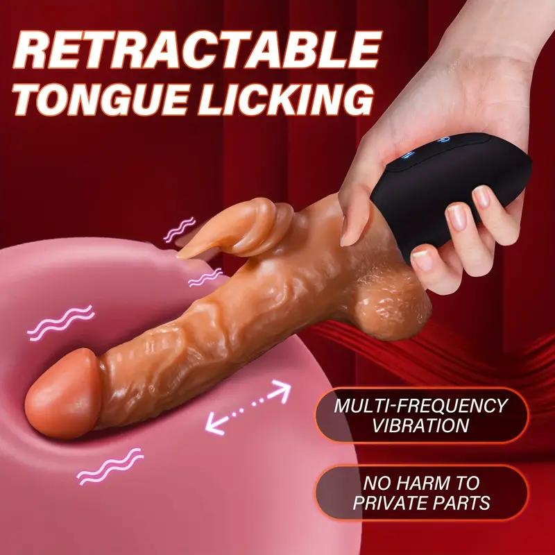 Neuer Kaninchen-Dildo, einziehbarer Vibrator, elektrischer Zauberstab, weiblicher Masturbator, erotischer AV-Vibrator, männlicher realistischer Dildo, Sexspielzeug für Erwachsene