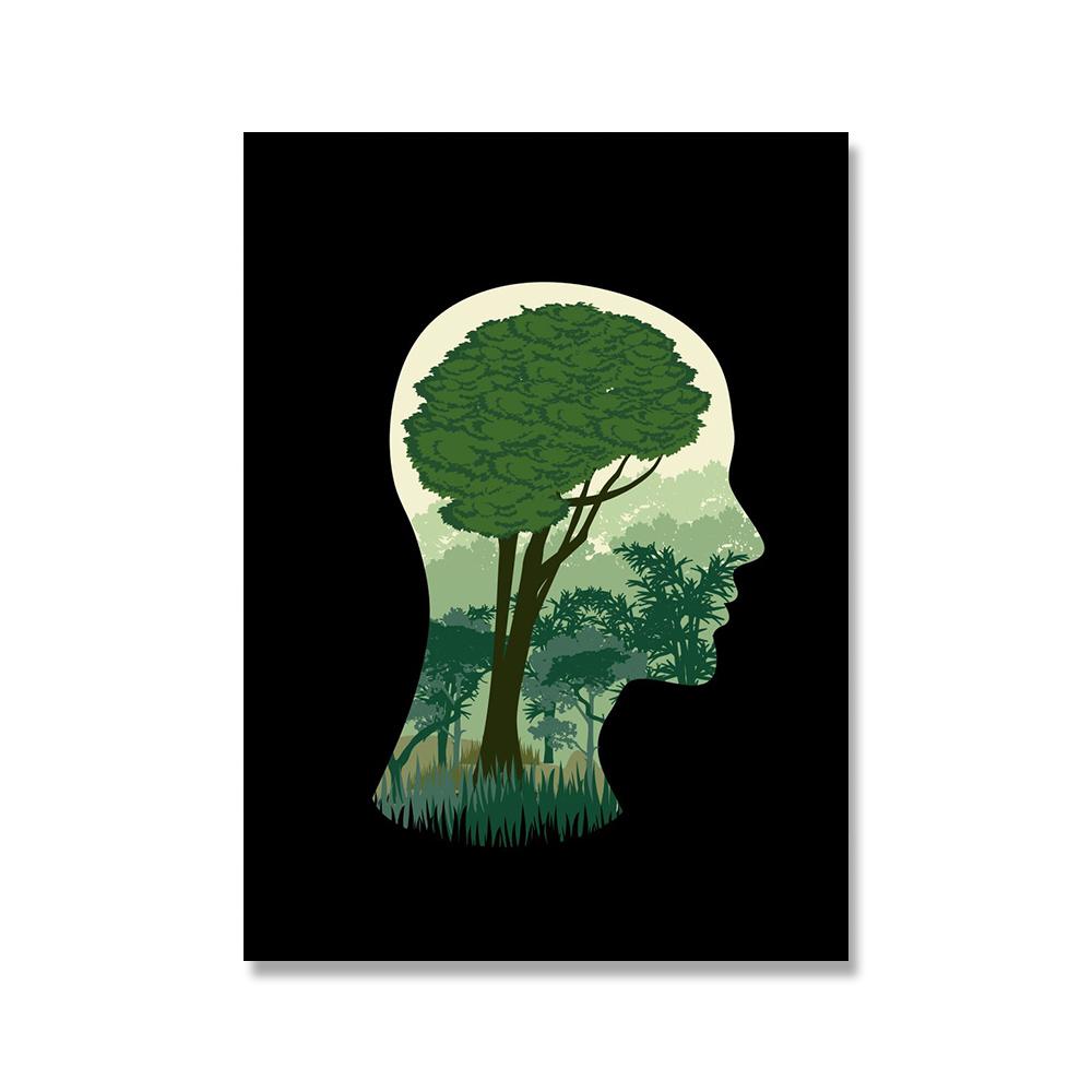 

Иллюстрация с изображением мозга, постер с изображением кроны дерева, холст, абстрактная настенная живопись, домашний декор, гостиная, спальня, игровая комната 21x30cm No Framed