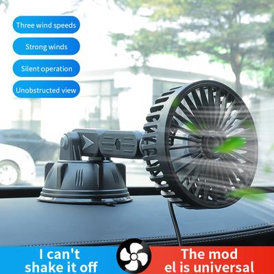 Sucker Electric Car Fan 12V 24V Car Cooling Fan 360 Degree Rotatable Portable Auto Cooling Fan for Truck SUV Sedan RV Van Boat