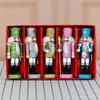 5Pcs Colorful Glitter Nutcrackers Figurine Wooden King and Soldier Festives Decors Hanging Ornaments For Holiday Parties