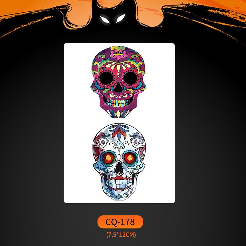 Nuevos Halloween 2024 Pegatinas de Tatuaje de Cara de Boca Grande Aterradoras - Divertido, Impermeable, Maquillaje de Fiesta Colorido