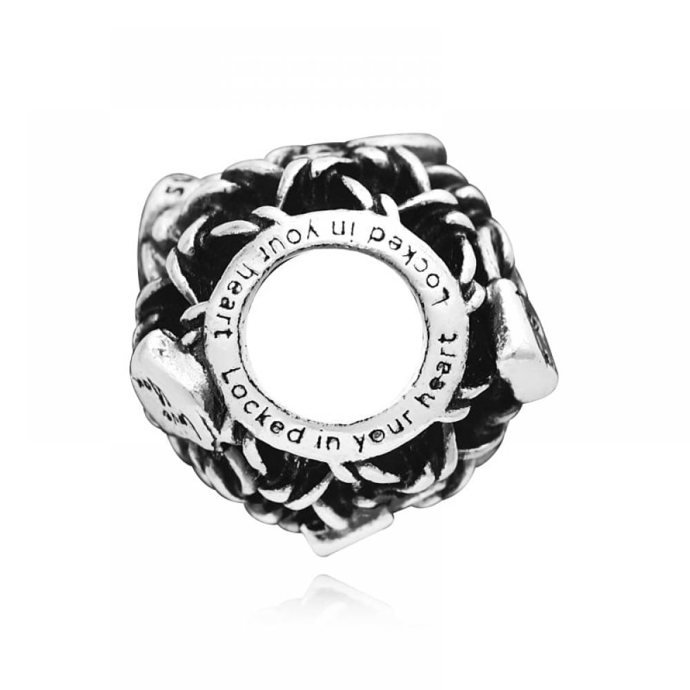 Pandora 790071c00 Openwork Chain Link Padlock Silver Charm