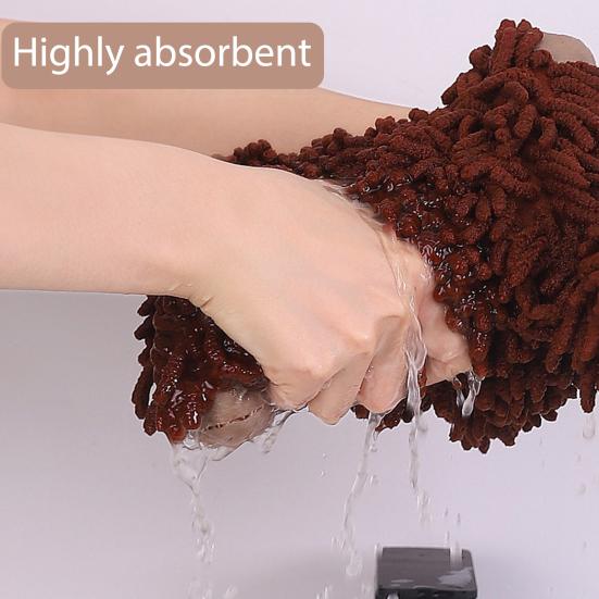 Fuzzy Animal Hand Towel Chenille Highland Cow Decorative Towel Cute Doll Absorbent Hand Towel