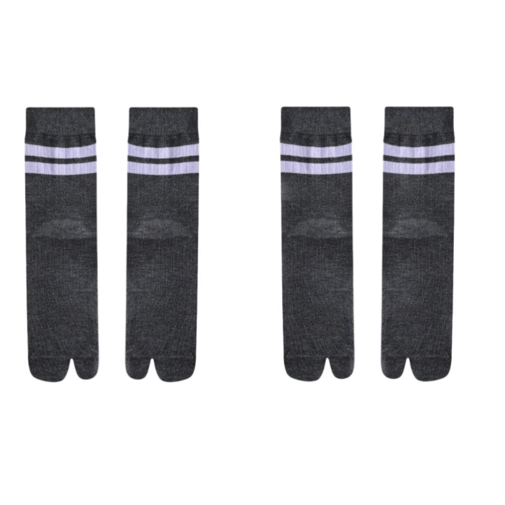2Pairs Breathable Toe Mid Calf Socks Sweat Absorption Toe Separator Socks Two Toe Tube Socks  Women
