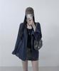 Mubeun Vintage Grunge Check Shirt Navy