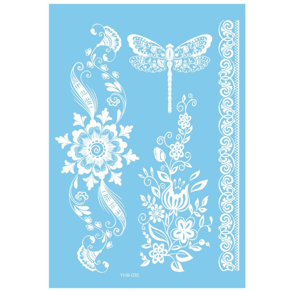 Lace Flower White Tattoo Stickers Long-lasting Butterfly Tattoo Stickers Women Men