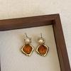 Exquisite Maelard Brown Resin Stud Earrings for Women: High-End, Fashionable, and Versatile Autumn/Winter Ear Accessories