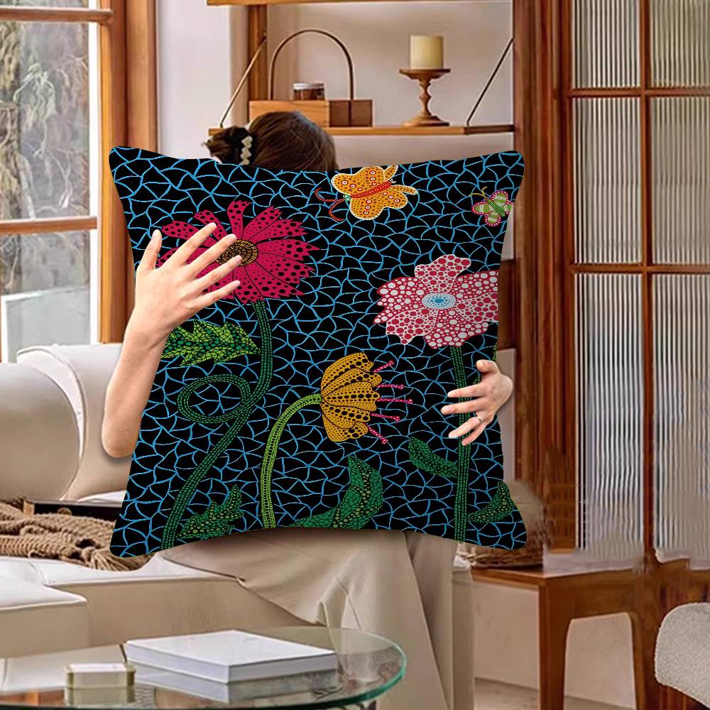 kKusama yYayoi Art Cushion Cover Polyester Sofa Cushions Decorative Throw Pillows Home Decoration Pillowcover