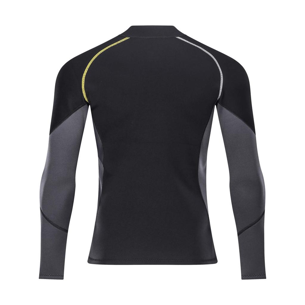Men's 1.5mm Long Sleeve Wetsuit with Front Zipper, Amphibious for Surfing, Fishing, and Snorkeling (1.5NFT, Small)