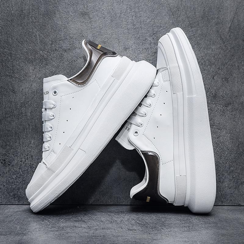 Leather board shoes McQueen shoes with casual thick soles 38
