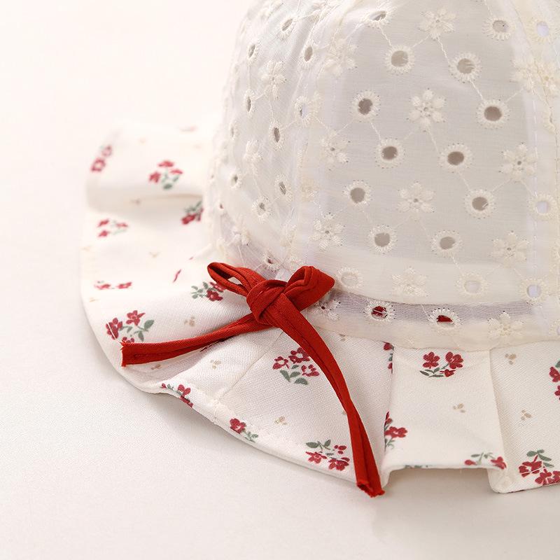 2026 Baby Girl Lace Mesh Bucket Hat - Spring/Summer Fisherman Style Sun Protection