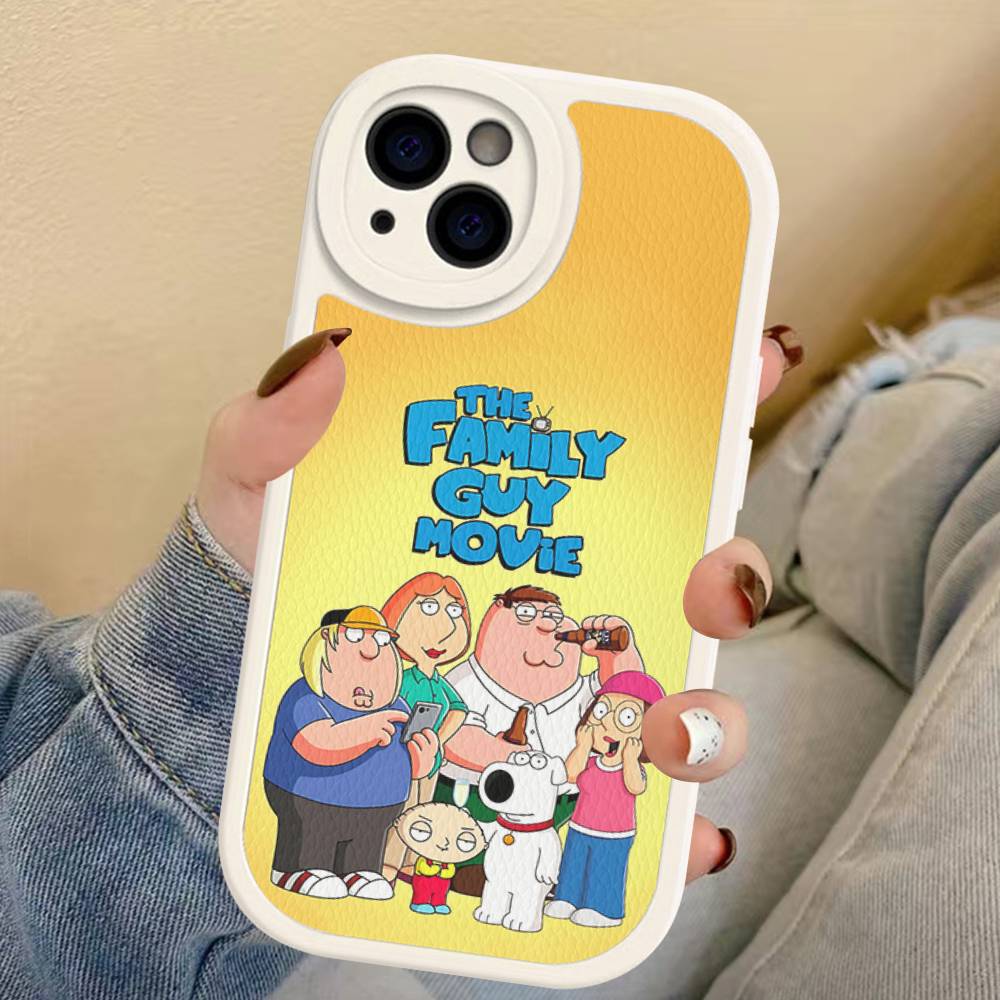 Aesthetic F-Family G-Guy Leather Phone Case For IPhone 16 15 14 13 12 11 Pro Max Plus Shockproof Cover