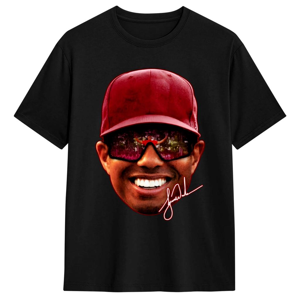 Tigers WWoods Big Face T Shirt Unisex Awesome TShirts Summer ONeck Popular Tee Shirt Custom DIY Oversized Tops