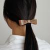 Classic Marble RIbbon Hair Barrette [Brown]