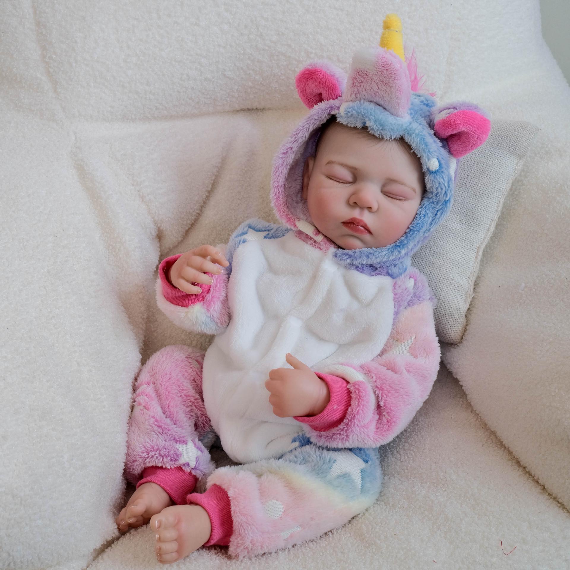 NPK 19 Unicorn Onesie Realistic Reborn Baby Doll - Charlotte Edition 48 cm full silicone version
