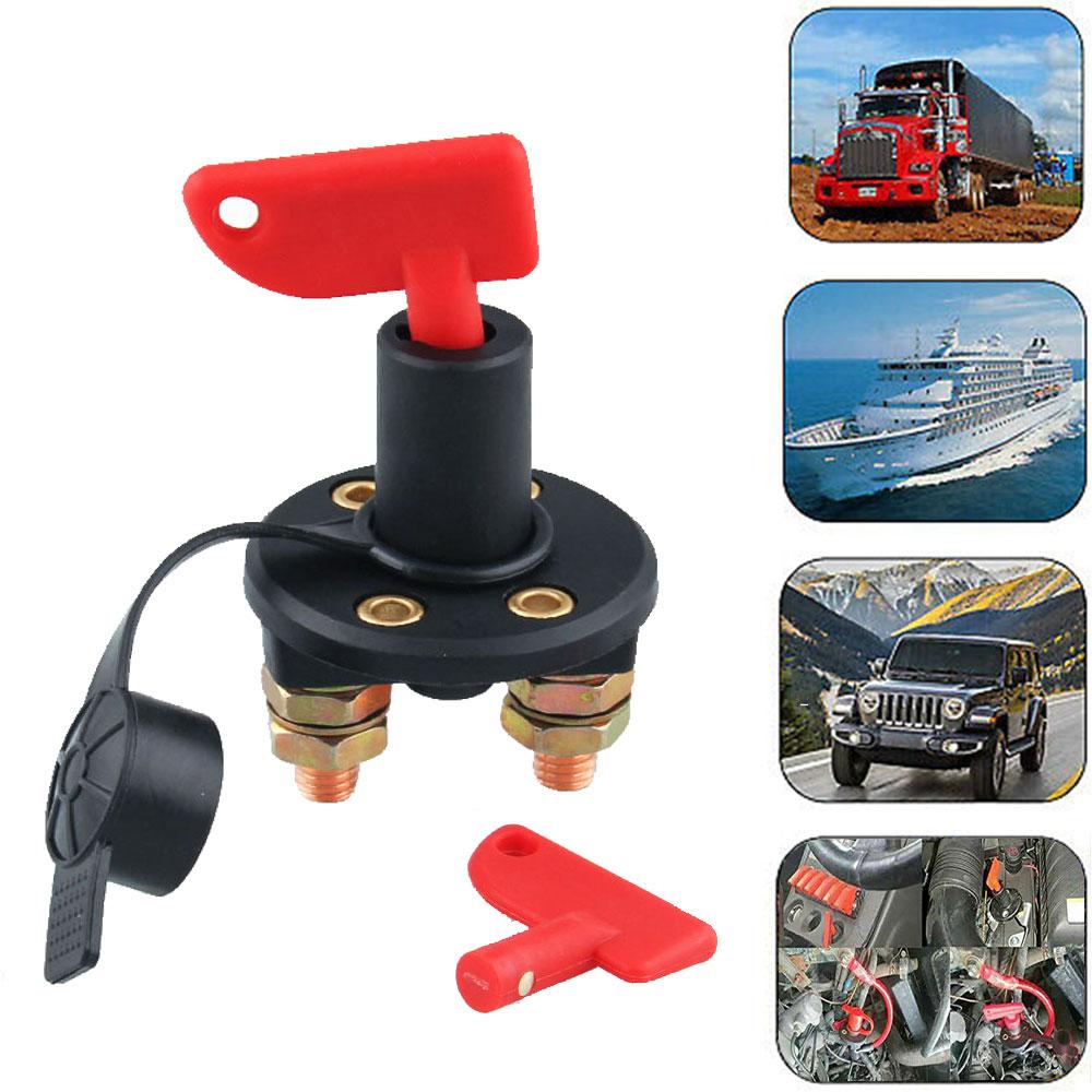 Car Power Switch Battery Switch Circuit Breaker Main Switch 2 Screw Terminals Cut-off Switch Insulated Rotary Switch Key 300A