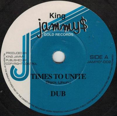 10inch Record BLACK UHURU - Times To Unite / African Love JAM10002 King Jammy's Go UK Reggae, Ska & Dub Used