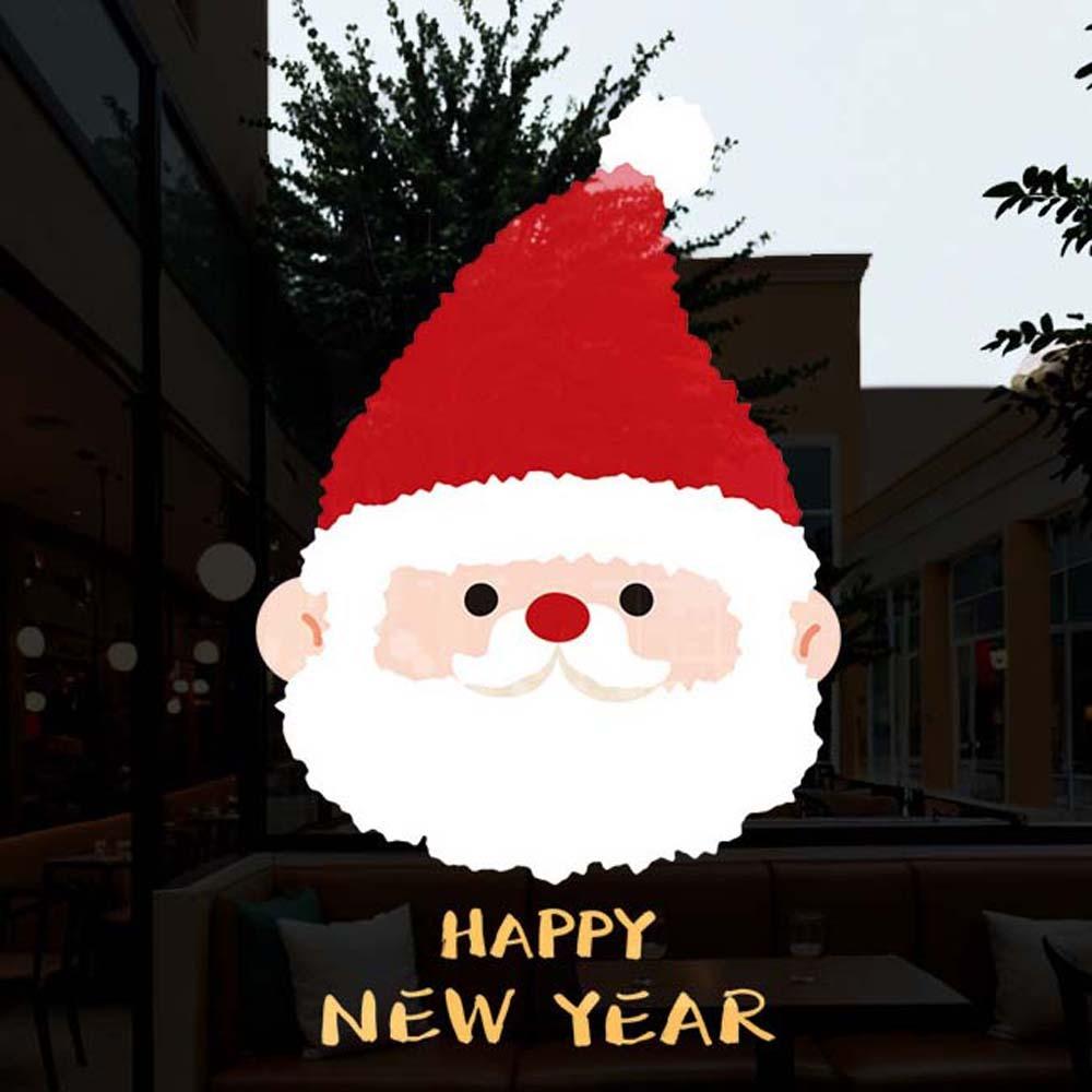 

Christmas Tree Santa Claus Stickers Anti-collision PVC Festival Stickers Coffee House Style 1