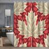 Autumn Abstract Maple Leaf Shower Curtain - Creative Texture, Includes 12 Hooks, Bathroom Decor