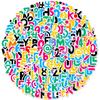 6 Pieces/package Number Letter Symbol Combination Color Doodle Stickers DIY Decorative Water Cup Computer Stickers