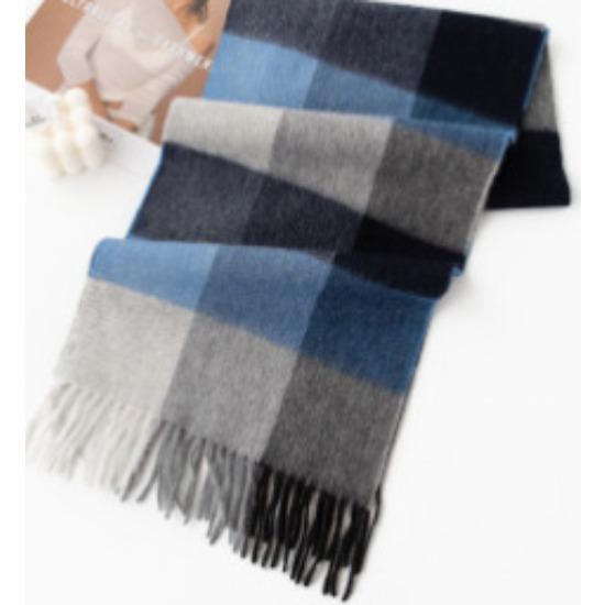 Autumn And Winter Plaid Wool Scarf Women'S Versatile Fringed Warm Scarf Comfortable 100% Real Wool Scarf