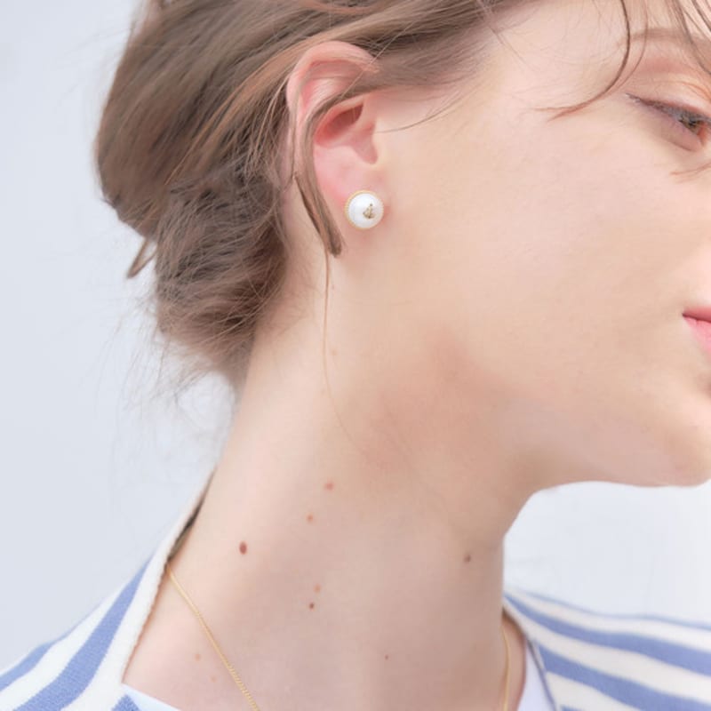 De,deer Ancre Freshwater Pearl Earrings [2103E009]