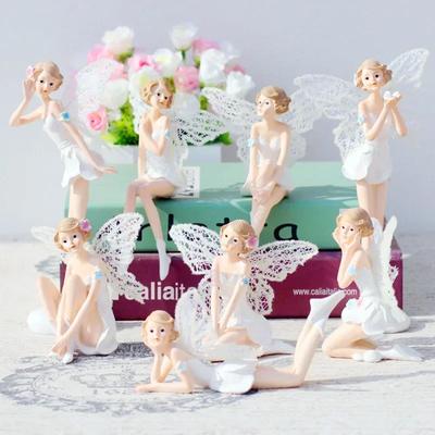 Stolní zdobení dortů Květinová víla s křídly Miniaturní figurky Anděl Ornament Zahradní figurky Narozeninové dárky DIY Home Decor