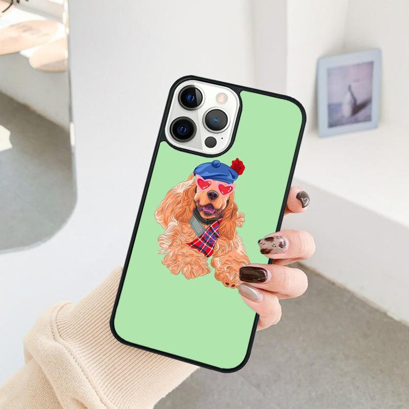Funny Cocker Spaniel Dog Phone Case For iPhone 17 Air 16 15 14 11 12 13 Pro MAX Plus Coque Cover Shell