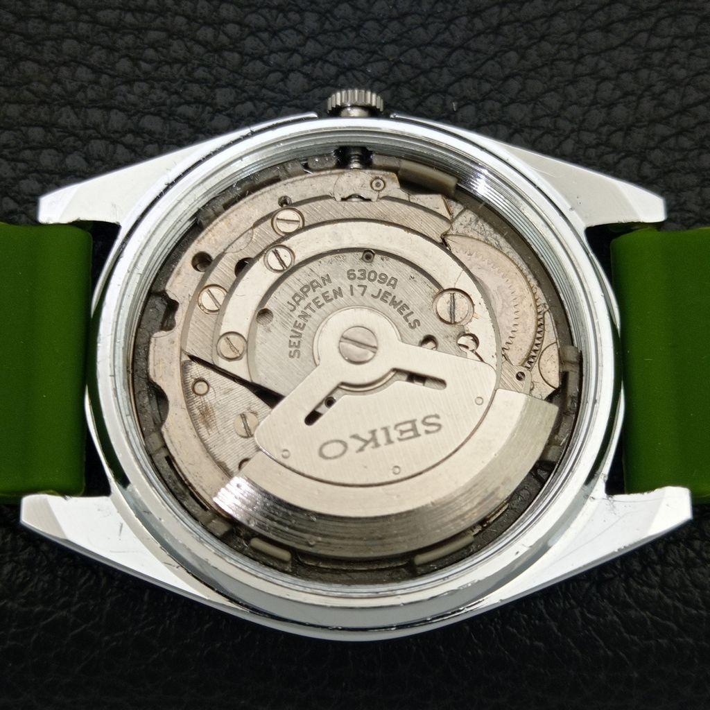 REFURBISHED VINTAGE SEIKO AUTOMATIC 6309A JAPAN MENS GREEN DIAL WATCH A443201-1