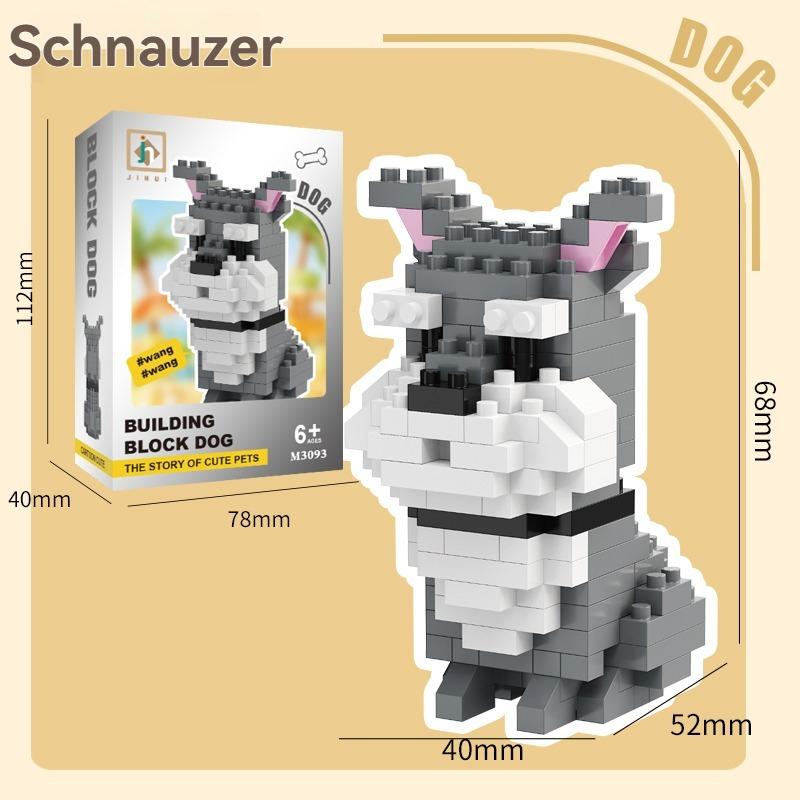 Creative Design 8 Styles Compact Dog Micro Assembling Modules Set Particles Cartoon Animal Model DIY Putting Together Bricks Kids Birthday