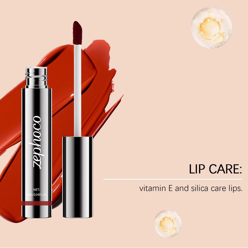 Zephoco Nude Brown Peel-off Lip Tint: Hydrating, Non-stick, Long-lasting, High-shine Lip Glaze
